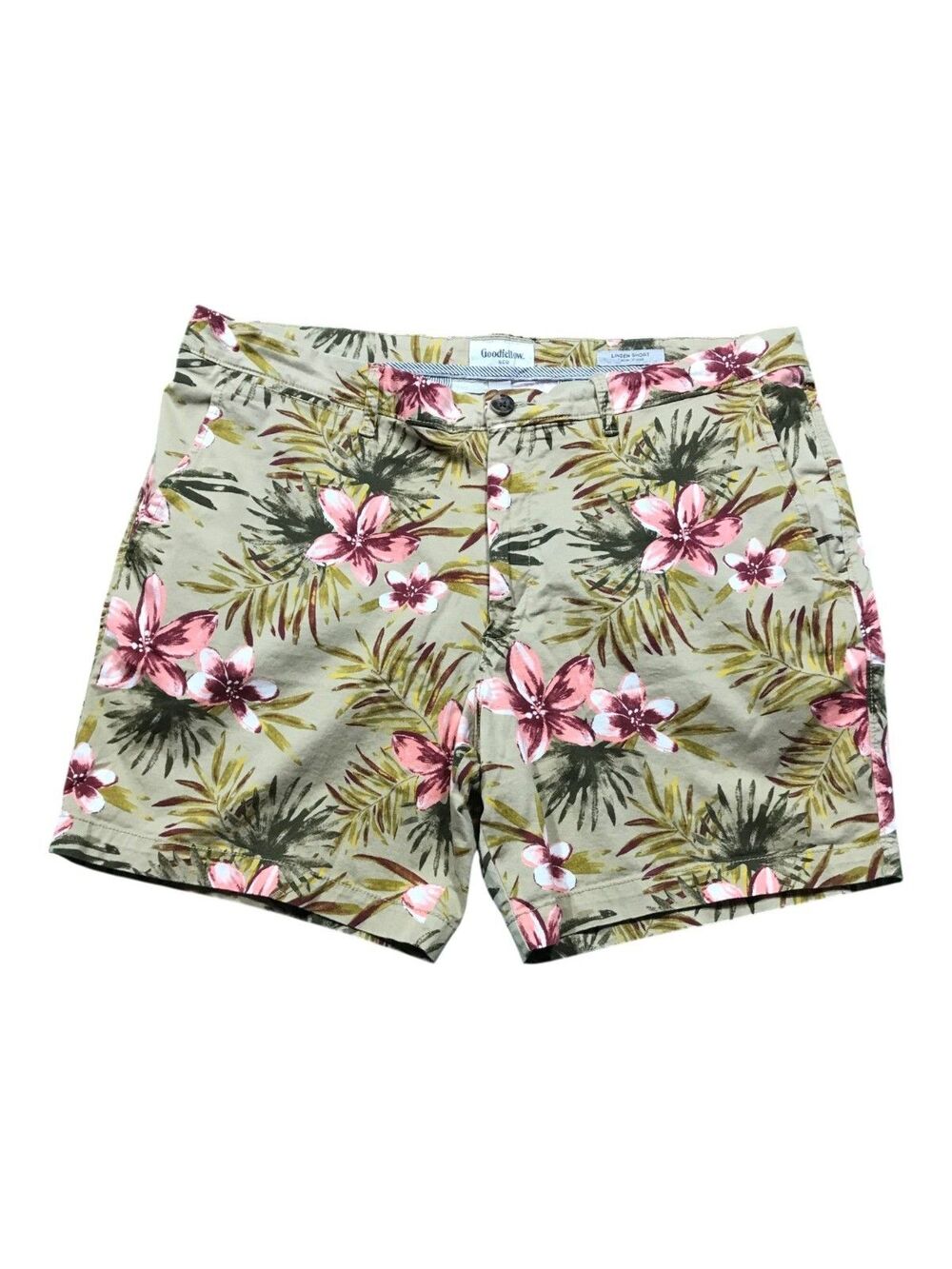 Goodfellow & Co Linden Men's Floral Chino Shorts 38 in Tropical Hawaiian